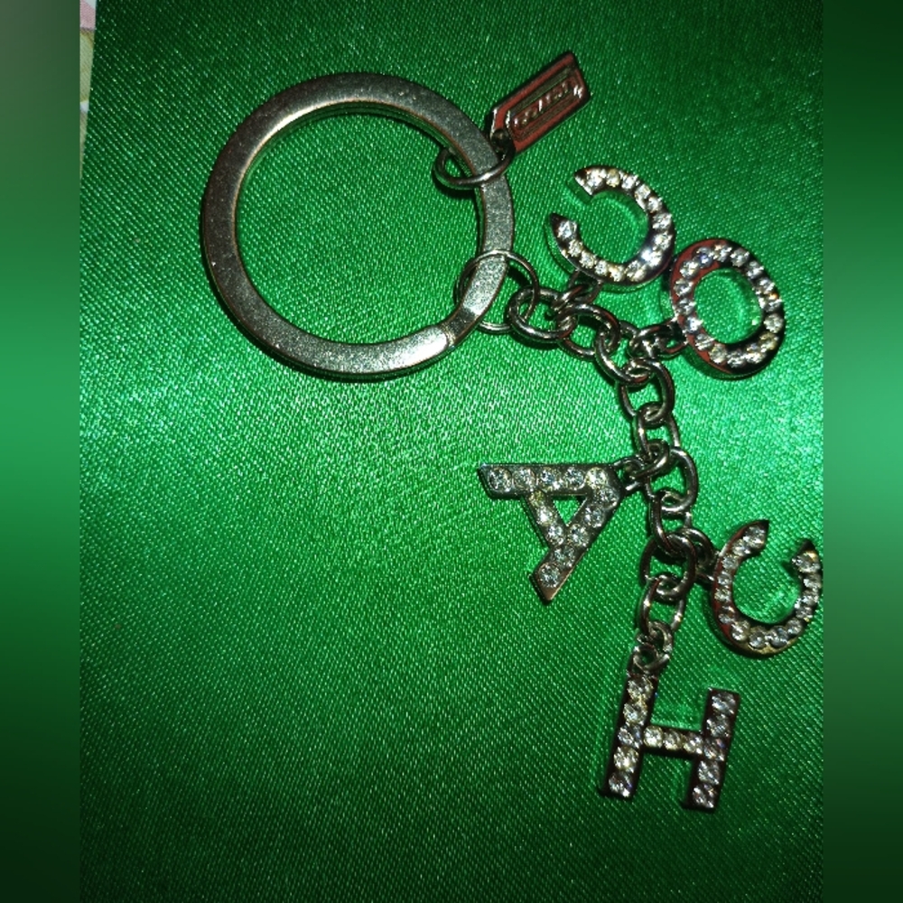 Coach Rare Crystal Pave Silver Rhinestone Keychain - Picture 14 of 16